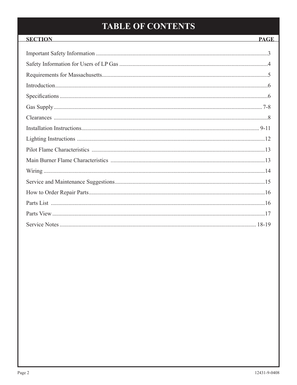Empire Comfort Systems DV-55SPP User Manual | Page 2 / 20