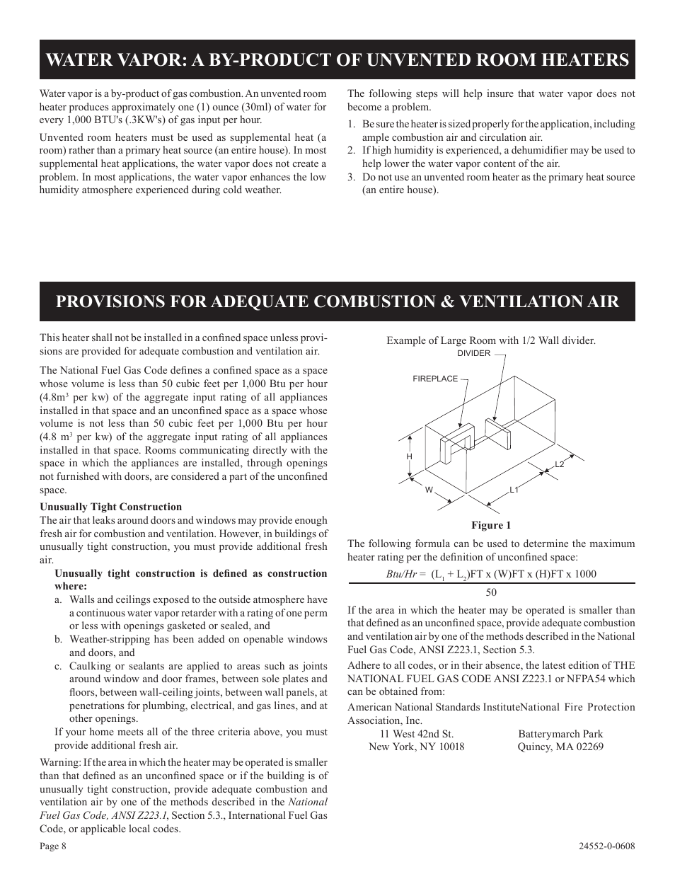 Water vapor: a by-product of unvented room heaters | Empire Comfort Systems VFSUR18-2 User Manual | Page 8 / 24