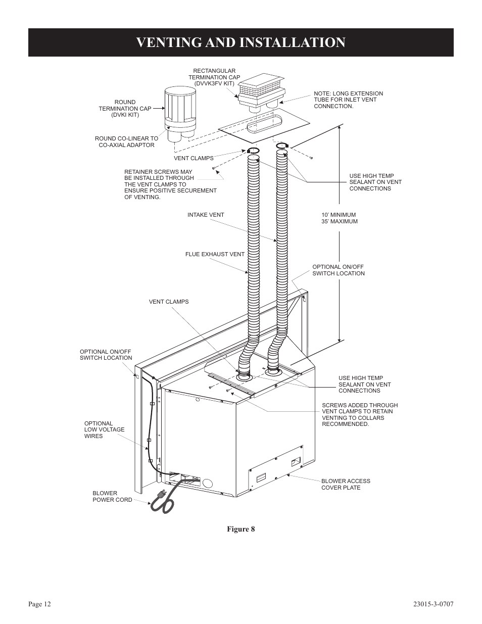 Venting and installation | Empire Comfort Systems DV25IN33L User Manual | Page 12 / 28