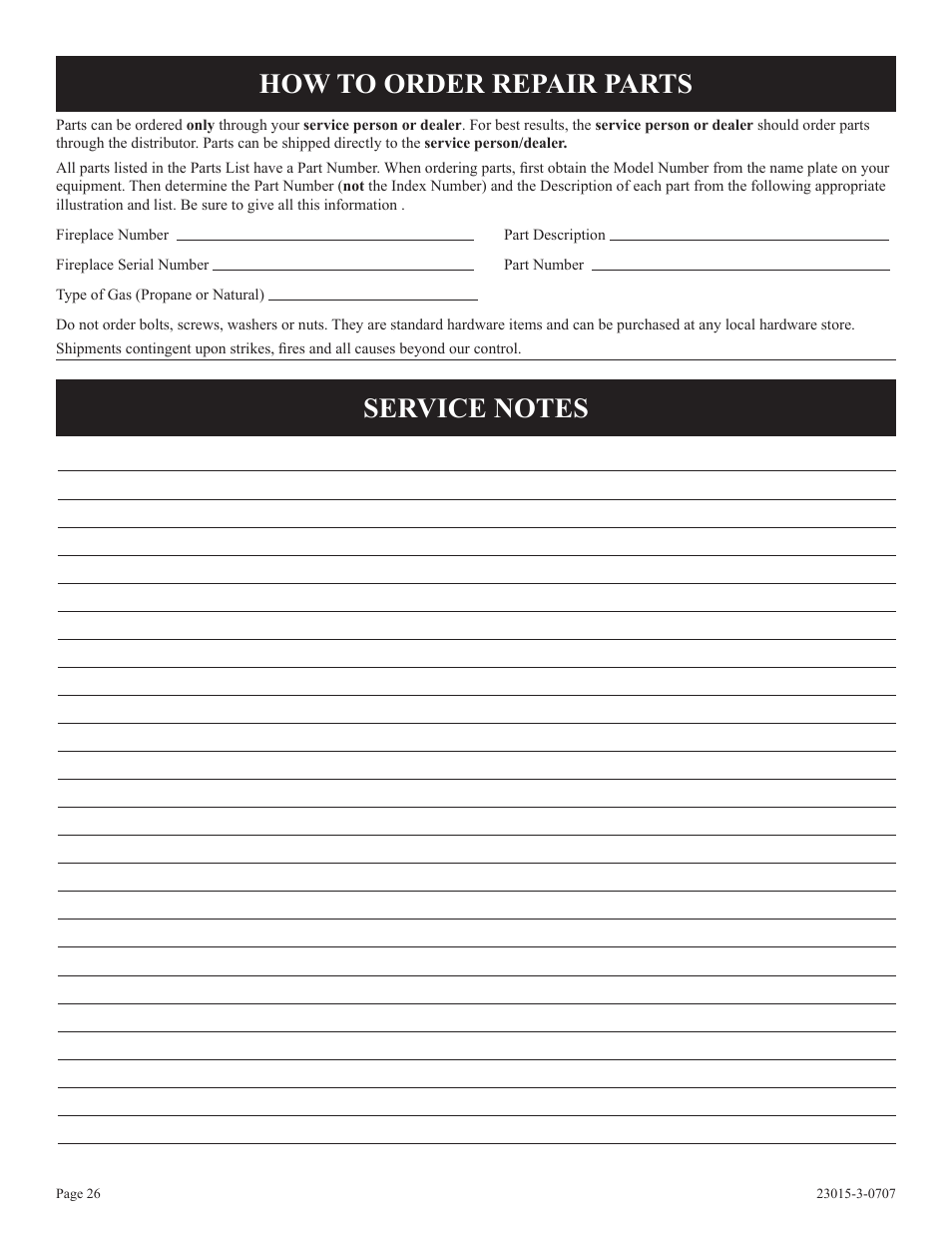 Empire Comfort Systems DV25IN33L User Manual | Page 26 / 28