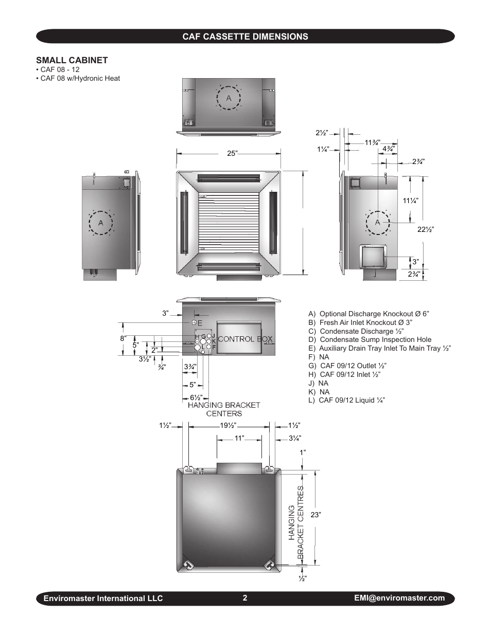 EMI Chilled Water Cassette Evaporator CAF User Manual | Page 2 / 4