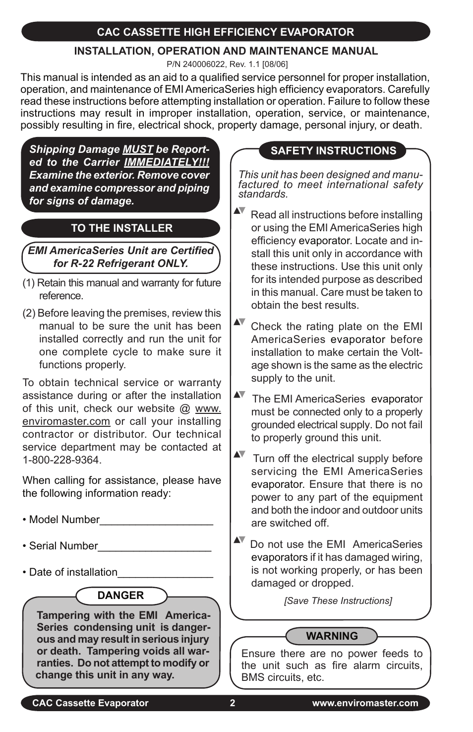 EMI CAC User Manual | Page 2 / 32