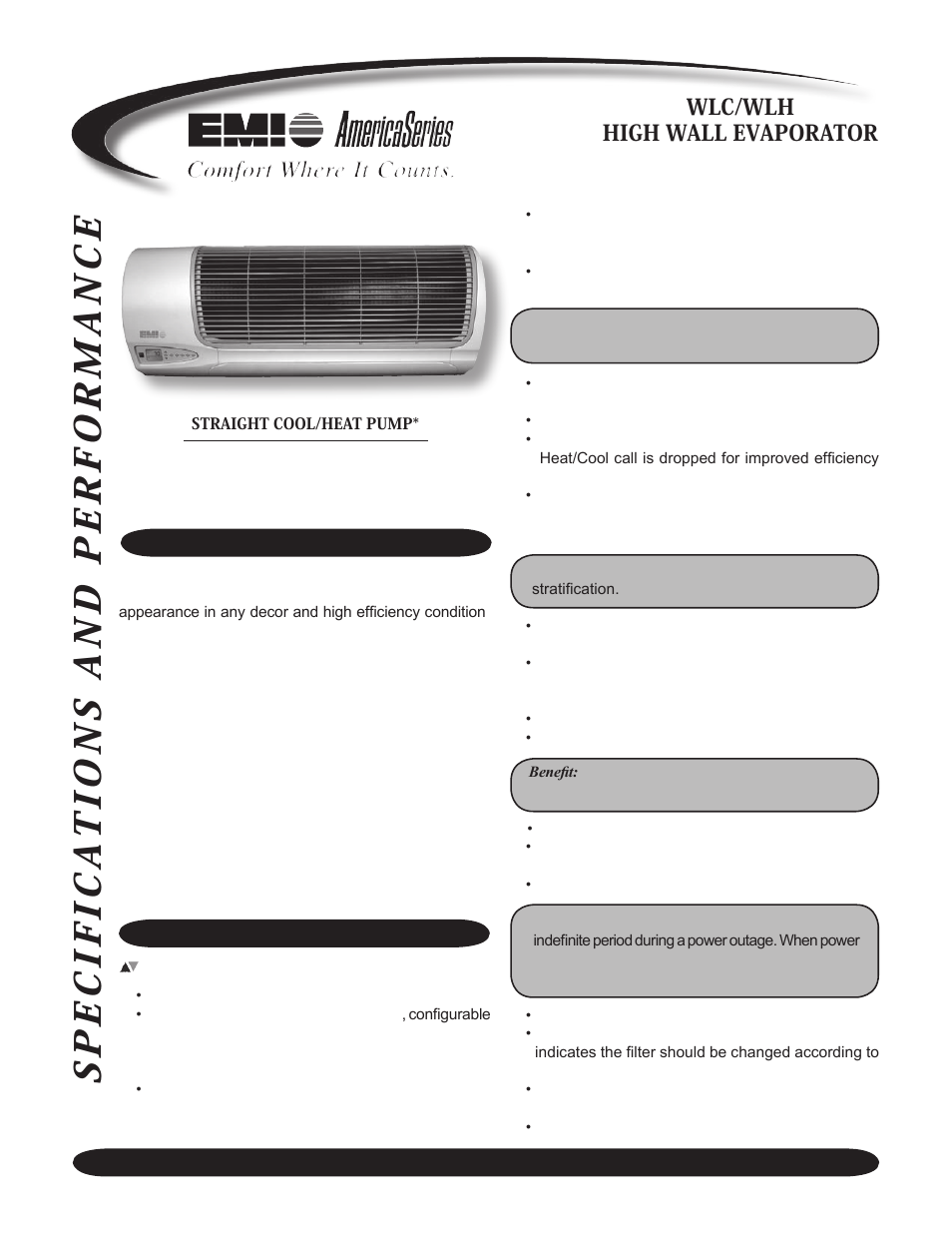 EMI High Wall Evaporator WLC/WLH User Manual | 4 pages
