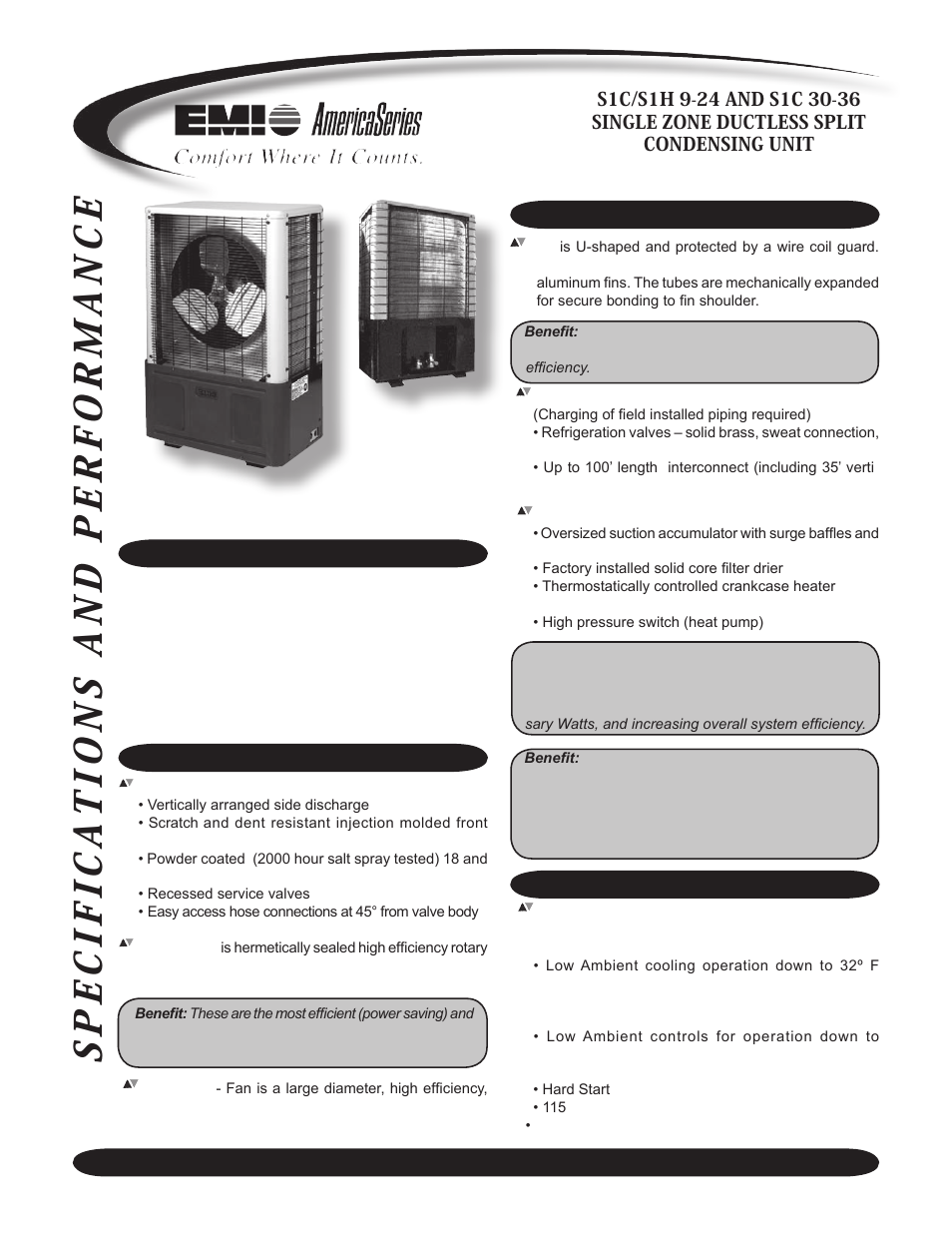 EMI Ductless Split System Single-Zone S1C 30-36 User Manual | 4 pages