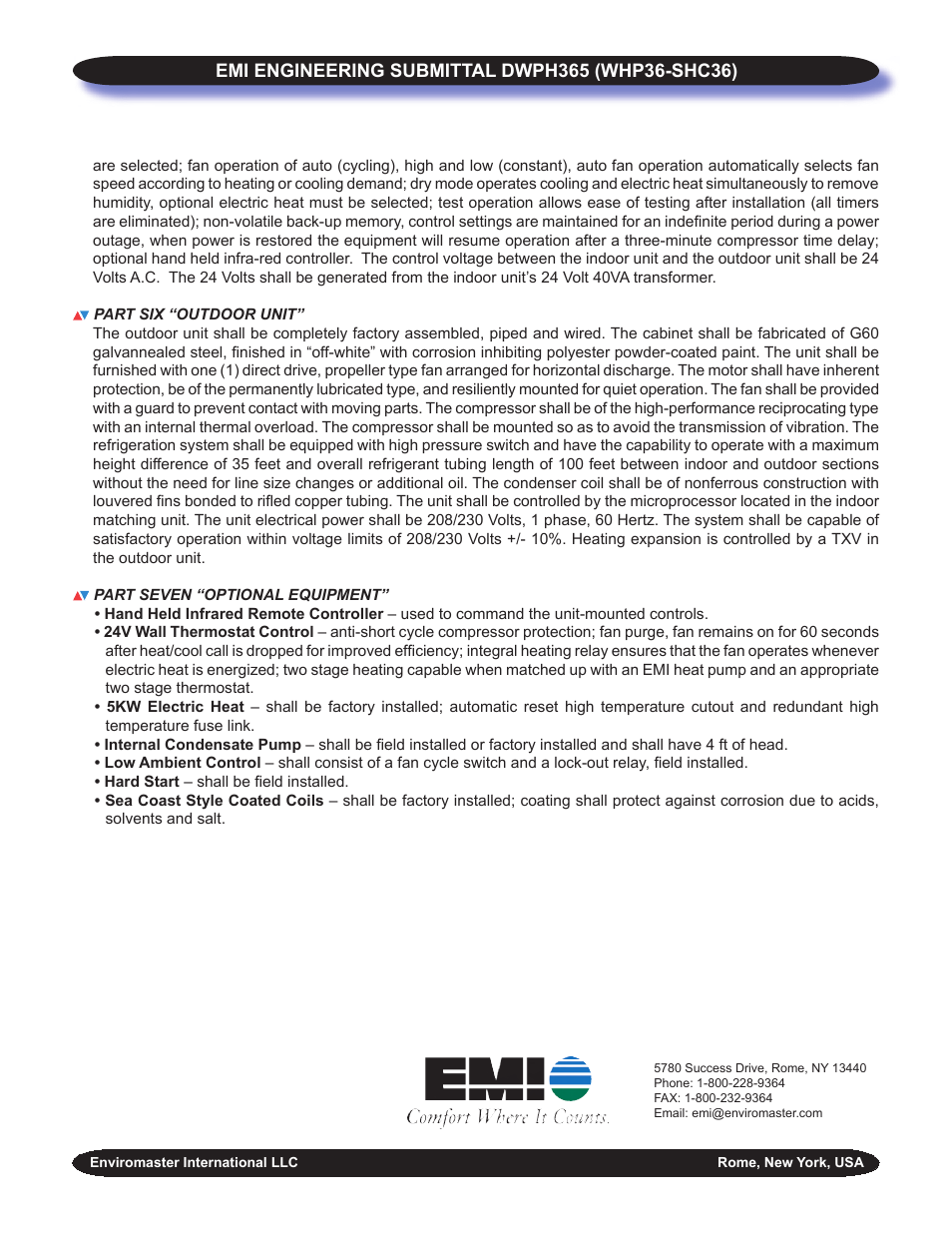 EMI DWPH365 (WHP36-SHC36) User Manual | Page 3 / 3