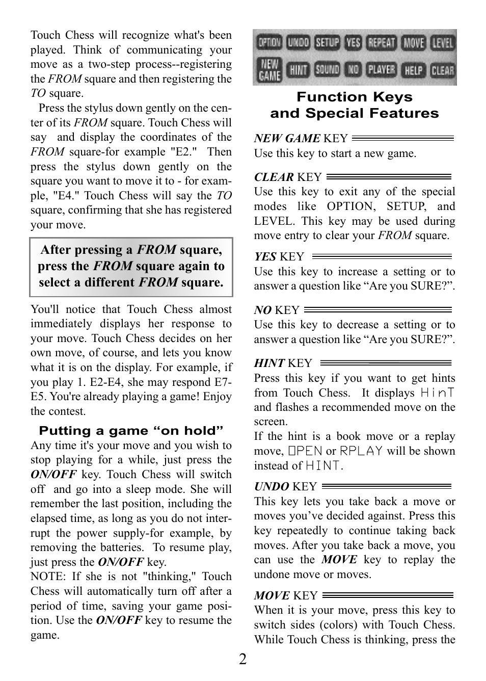 CarAlarms.com DELUXE TALKING TOUCH CHESS 404D User Manual | Page 2 / 12