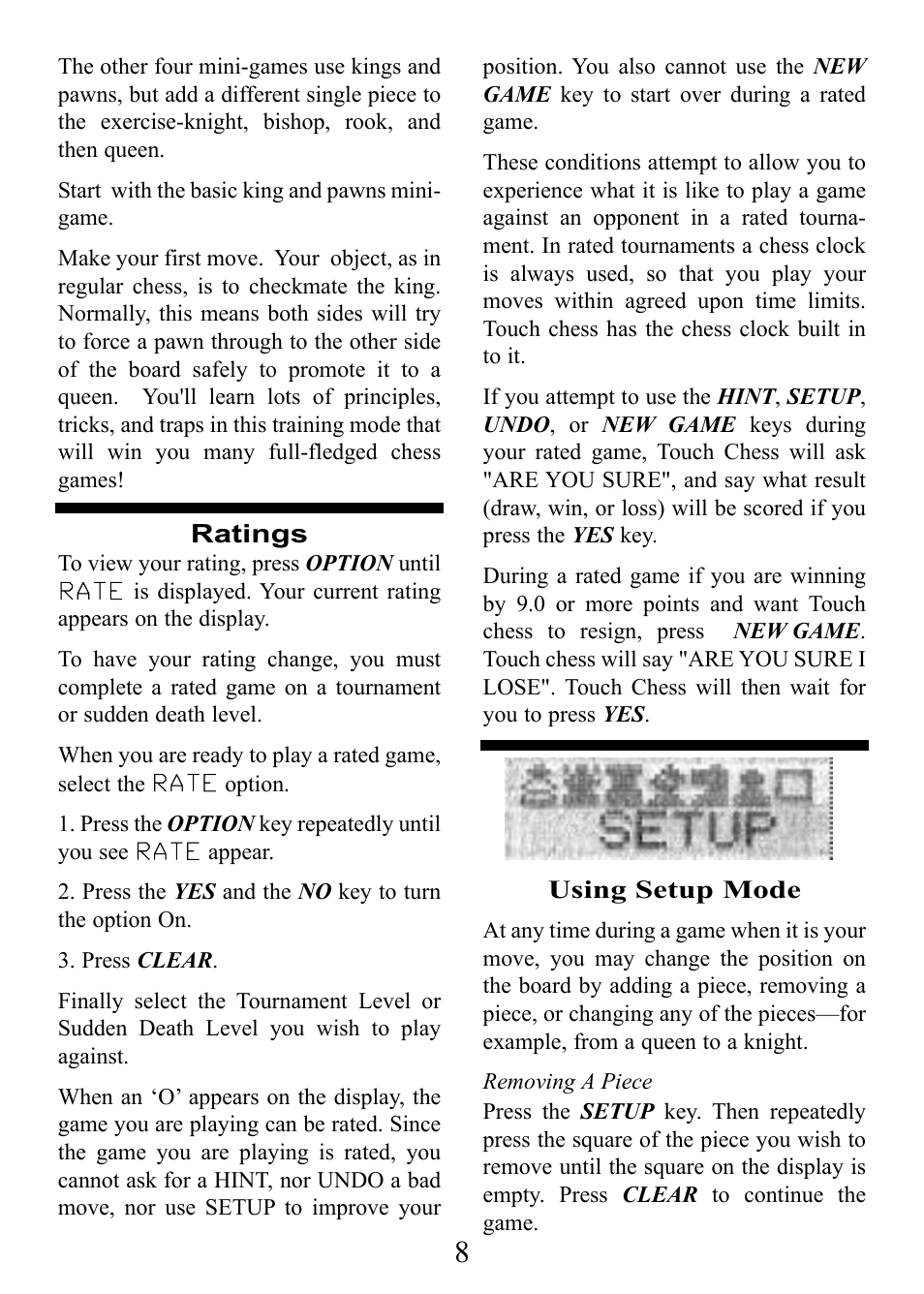CarAlarms.com DELUXE TALKING TOUCH CHESS 404D User Manual | Page 8 / 12