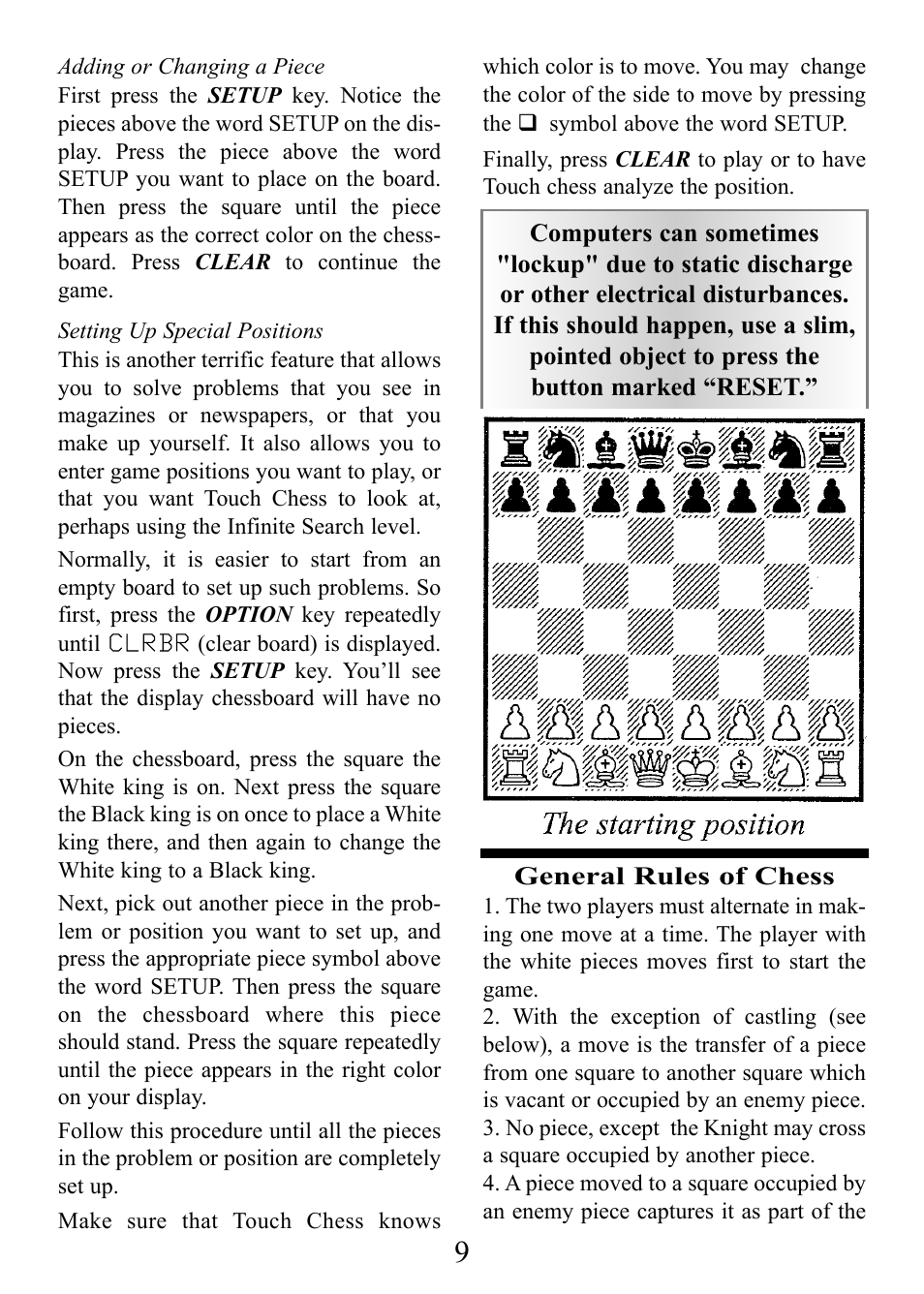 CarAlarms.com DELUXE TALKING TOUCH CHESS 404D User Manual | Page 9 / 12