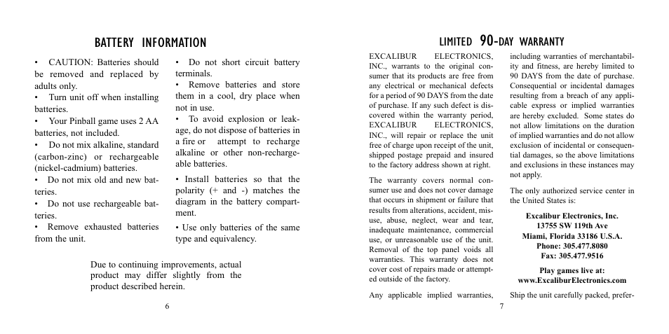 Battery information, Limited, Day warranty | CarAlarms.com 159 User Manual | Page 4 / 5