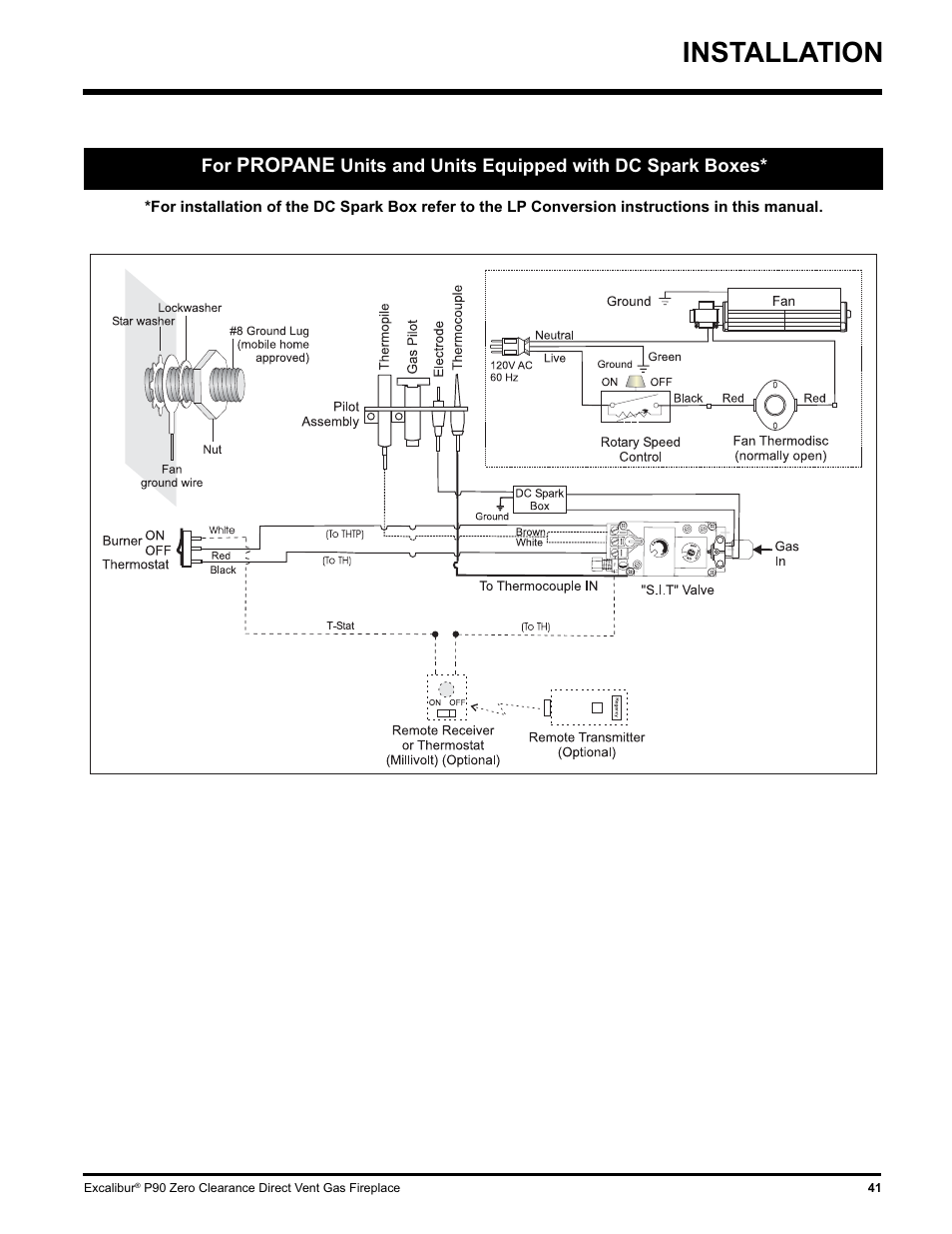 Installation, Propane | CarAlarms.com P90-NG1 User Manual | Page 41 / 52