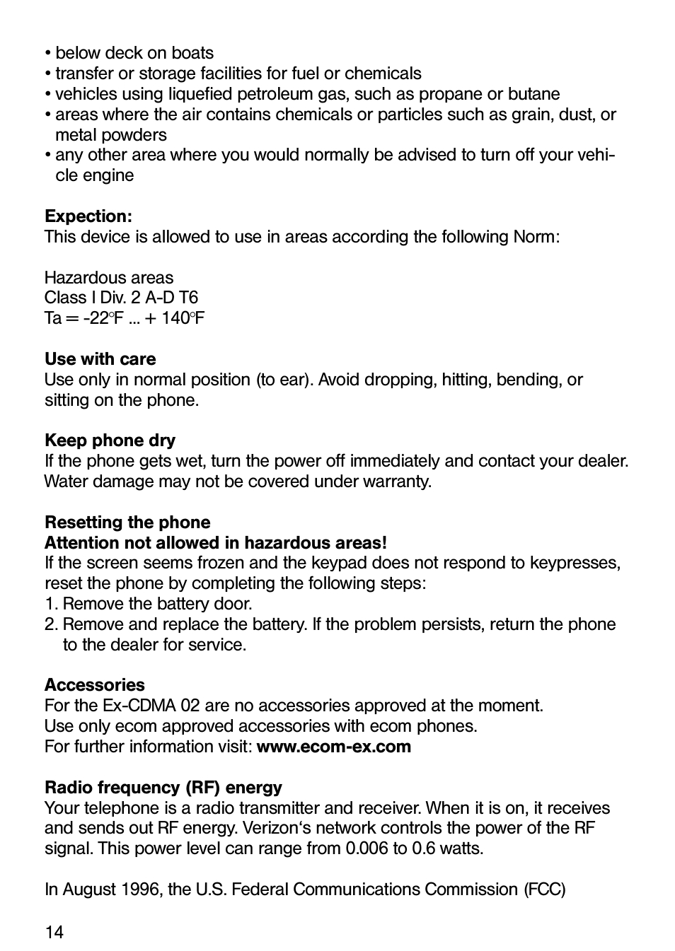 Ecom Instruments Ex-CDMA 02 User Manual | Page 15 / 65