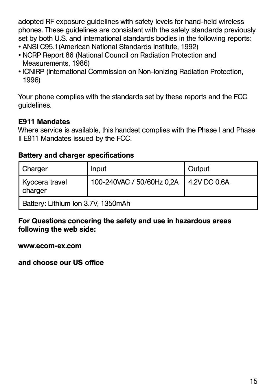 Ecom Instruments Ex-CDMA 02 User Manual | Page 16 / 65