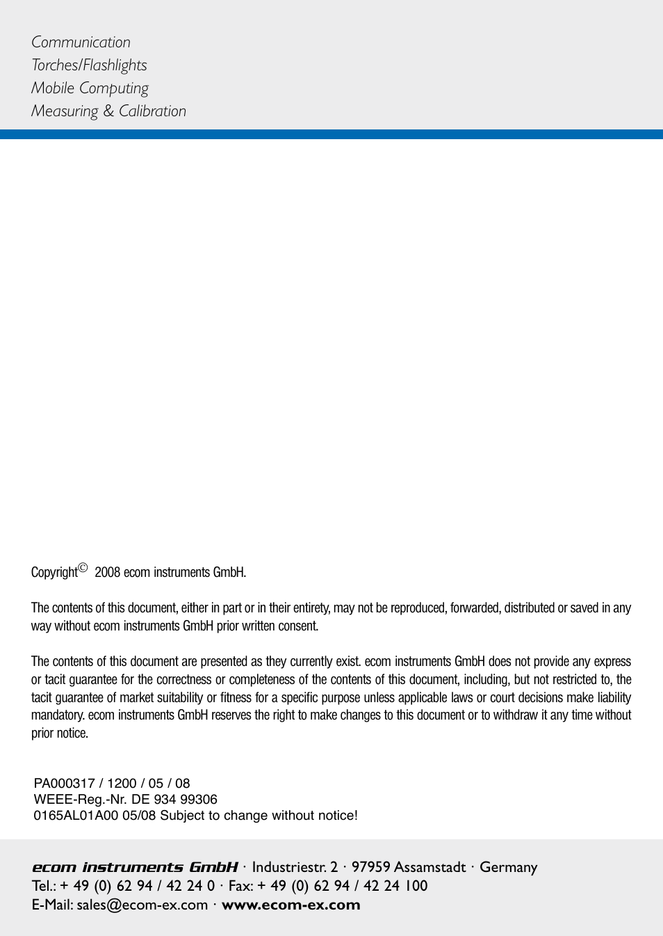 Ecom Instruments Ex-CDMA 02 User Manual | Page 65 / 65