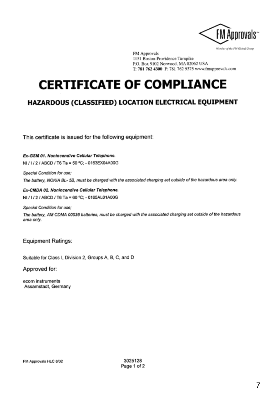 Ecom Instruments Ex-CDMA 02 User Manual | Page 8 / 65