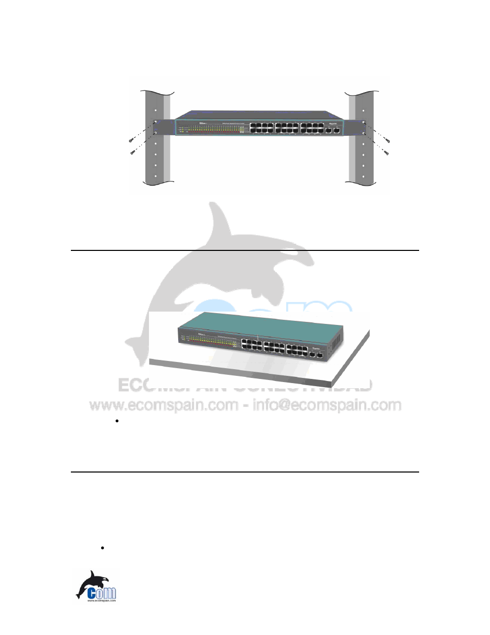 Desktop installation, Installation site preparation | Ecom Instruments ECOM-EF24F2G User Manual | Page 18 / 42