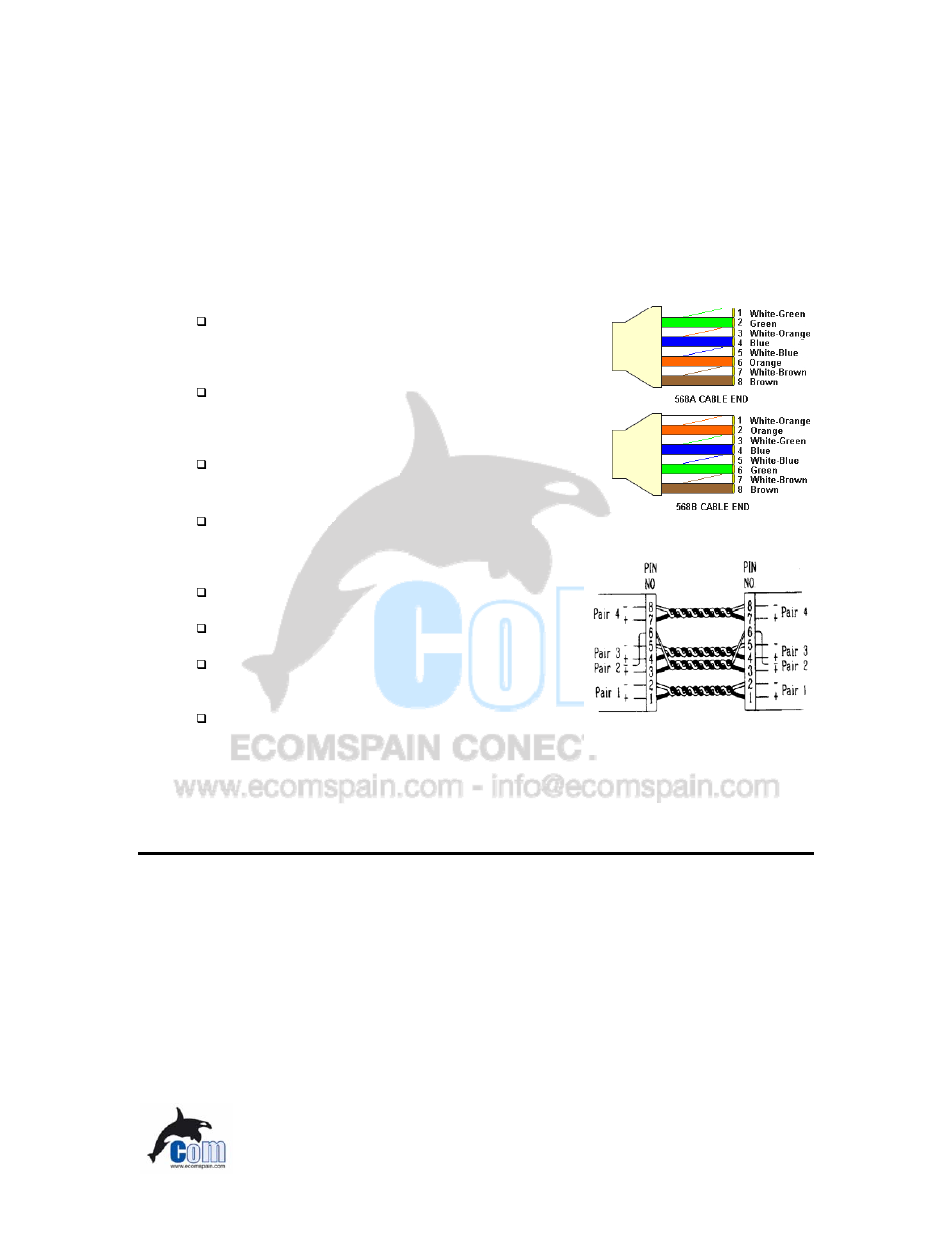 Making your own utp/stp cable, Connecting to power | Ecom Instruments ECOM-EF24F2G User Manual | Page 20 / 42