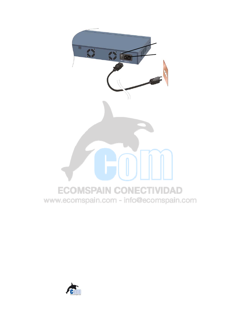 Fig 3-13 connecting the switch to power outlet | Ecom Instruments ECOM-EF24F2G User Manual | Page 21 / 42