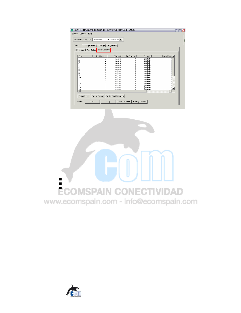 Port status submenu | Ecom Instruments ECOM-EF24F2G User Manual | Page 29 / 42