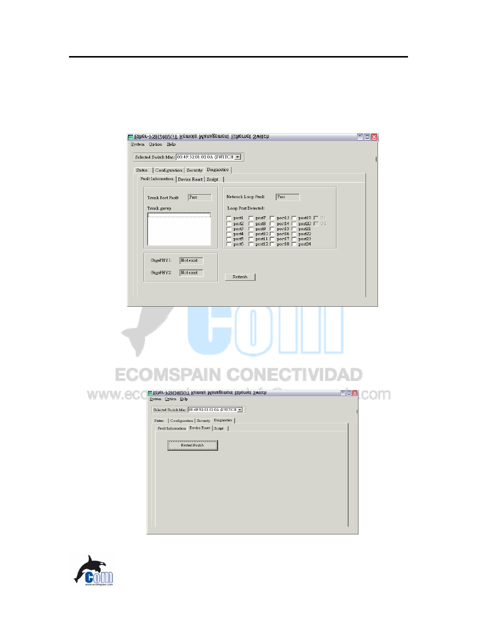 Diagnostic function, Fault information device reset | Ecom Instruments ECOM-EF24F2G User Manual | Page 38 / 42