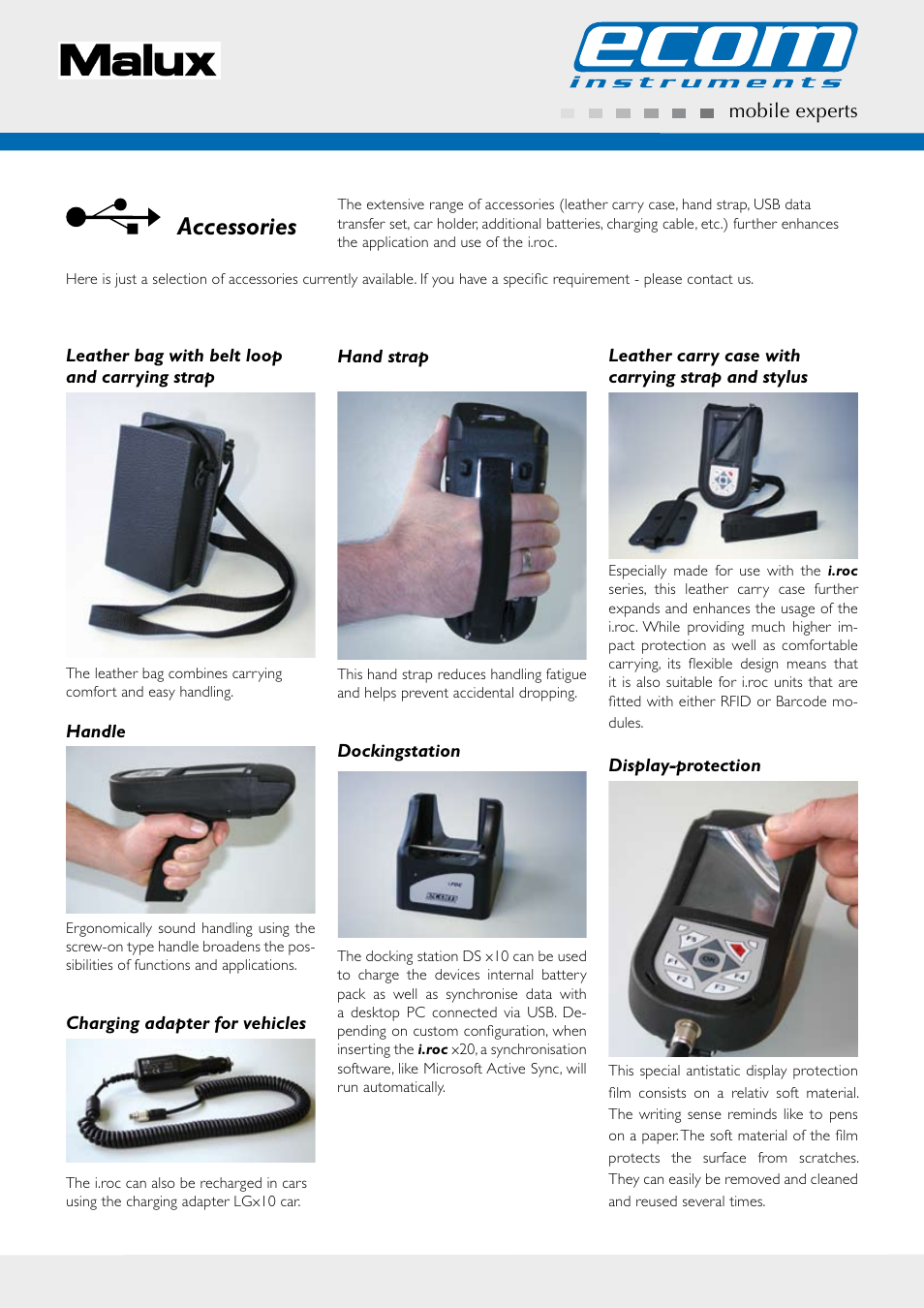 Accessories | Ecom Instruments Malux i.roc 420 User Manual | Page 9 / 12