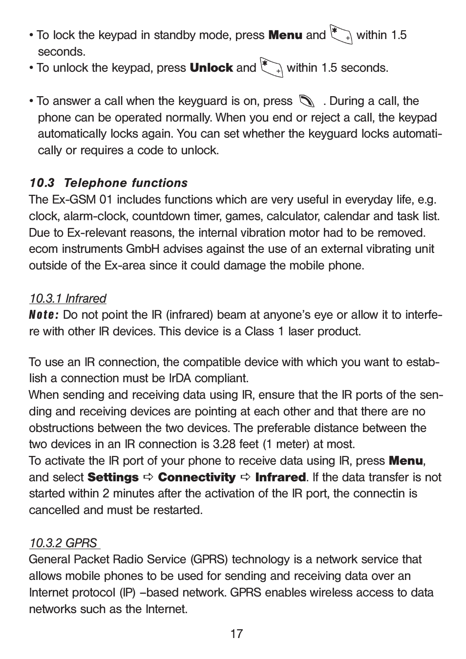 Ecom Instruments Ex-GSM 01 User Manual | Page 18 / 29