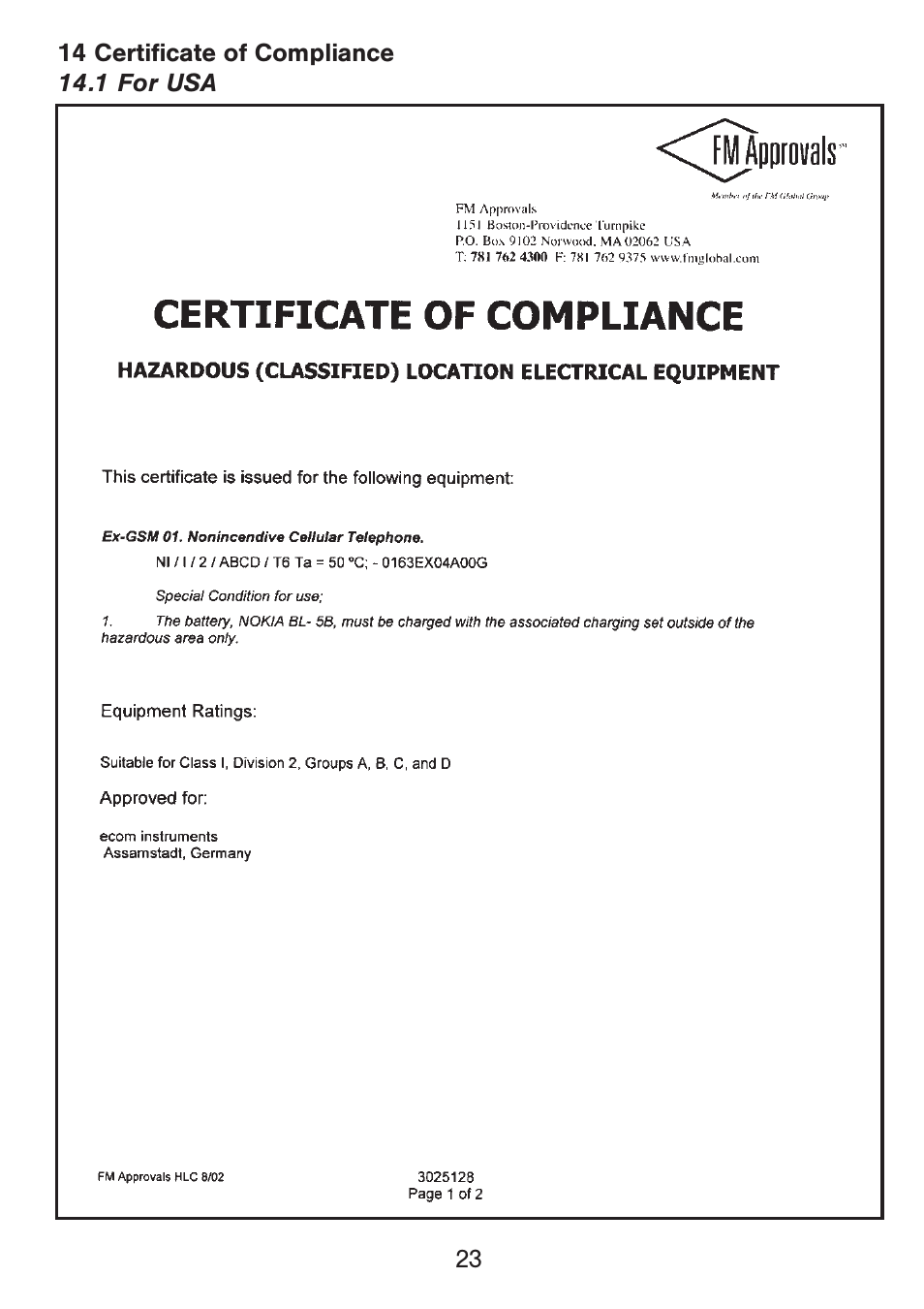 Ecom Instruments Ex-GSM 01 User Manual | Page 24 / 29