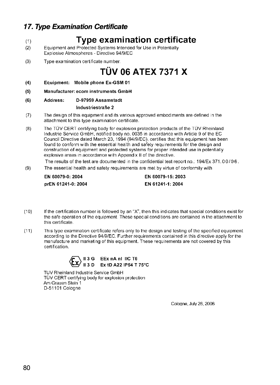 Ecom Instruments Ex-GSM 01 EU User Manual | Page 39 / 42