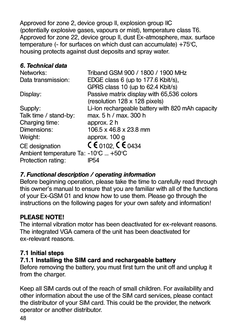 Ecom Instruments Ex-GSM 01 EU User Manual | Page 7 / 42