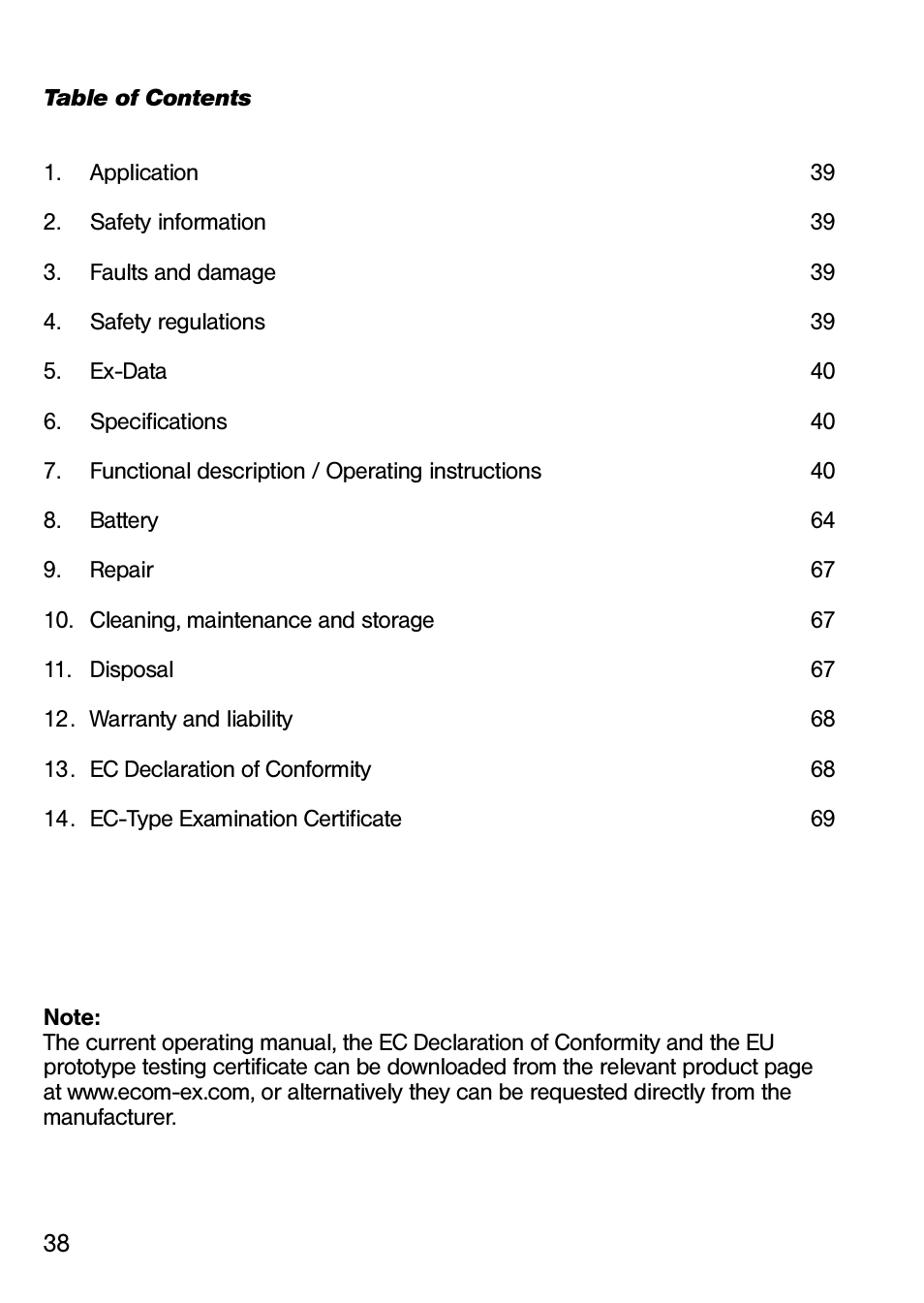 Ecom Instruments Ex-Handy 05 User Manual | Page 3 / 36