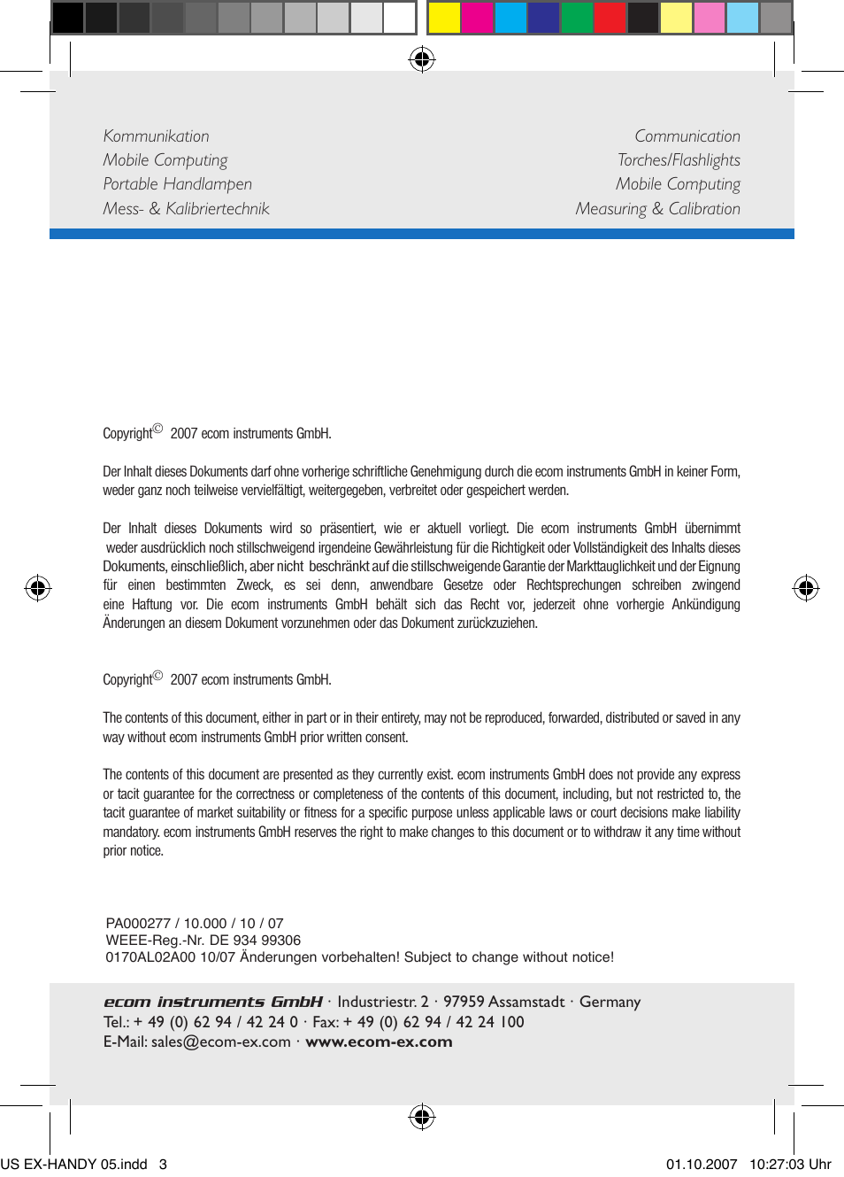 Ecom Instruments Ex-Handy 05 User Manual | Page 36 / 36