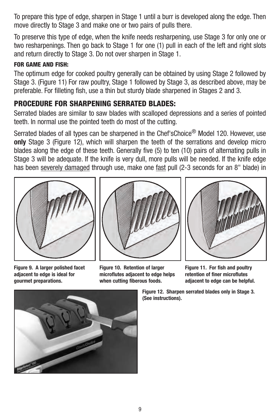 Procedure for sharpening serrated blades | Edge Craft 120 User Manual | Page 9 / 12