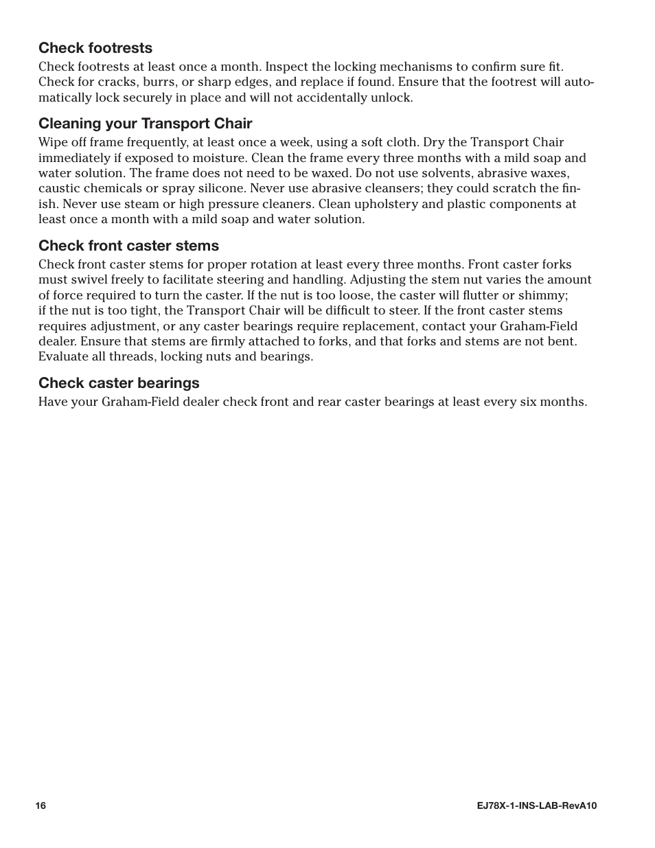 E&J EJ78X-1 User Manual | Page 16 / 20