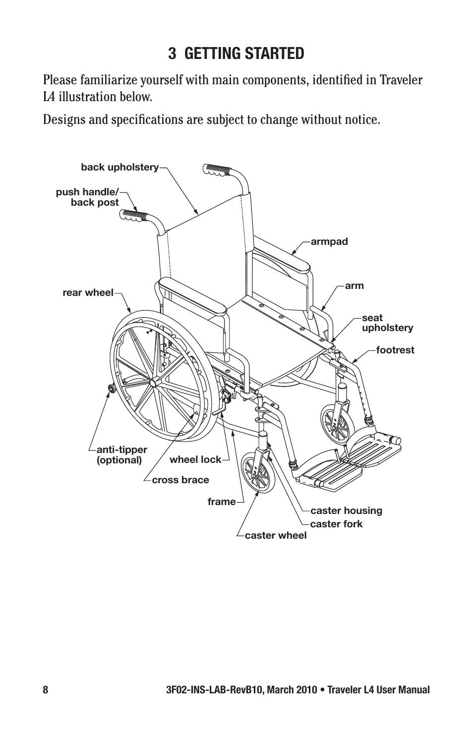 3 getting started | E&J TRAVELER 3F02-INS-LAB-REVB10 User Manual | Page 8 / 32
