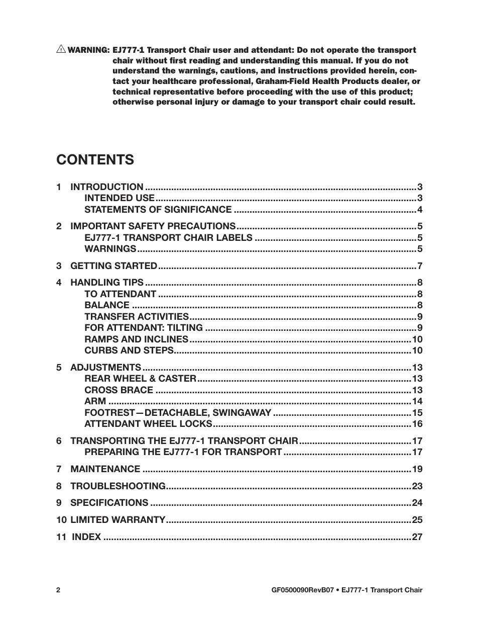 E&J EJ777-1 User Manual | Page 2 / 28
