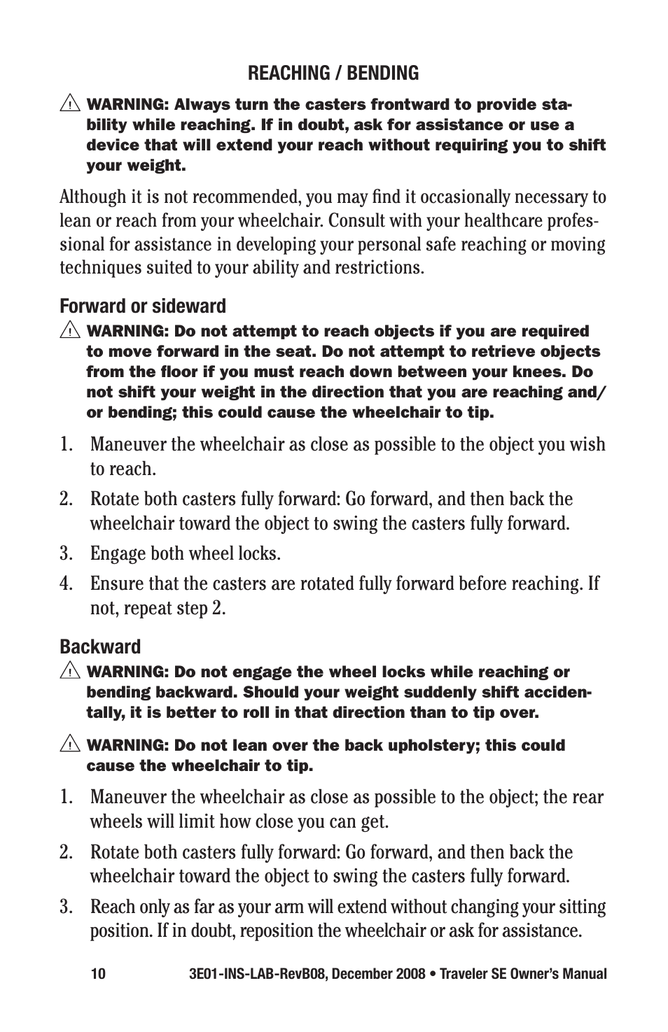 E&J TRAVELER SE 3E01-INS-LAB-REVB08 User Manual | Page 10 / 32