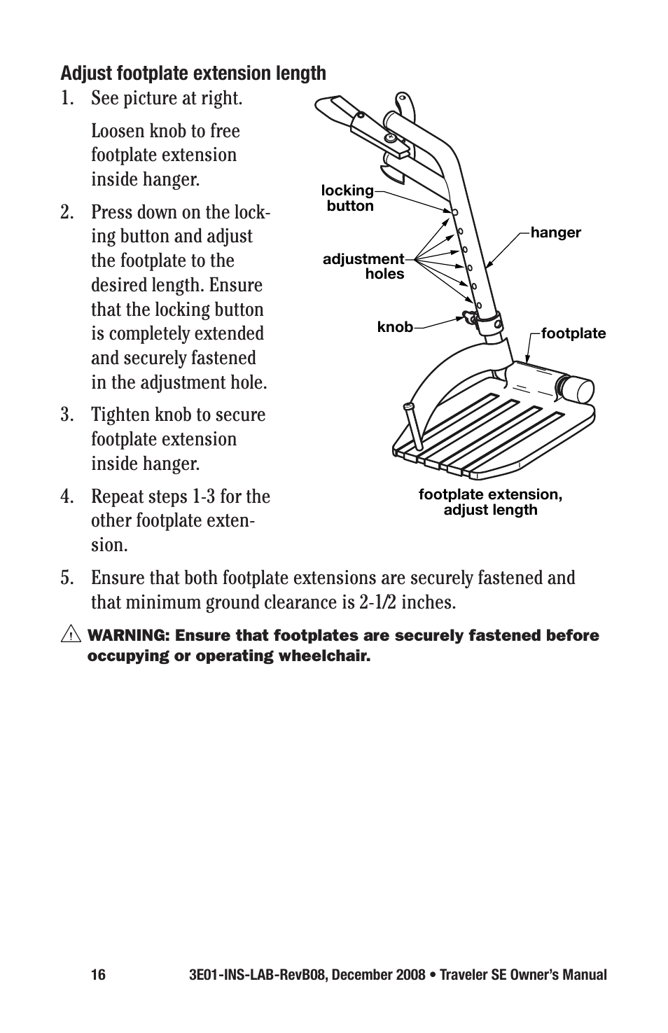 E&J TRAVELER SE 3E01-INS-LAB-REVB08 User Manual | Page 16 / 32