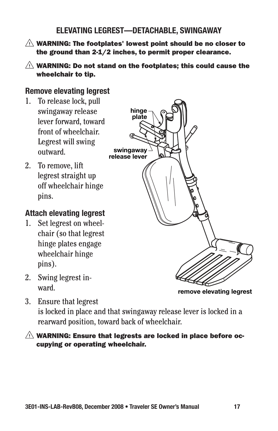 E&J TRAVELER SE 3E01-INS-LAB-REVB08 User Manual | Page 17 / 32