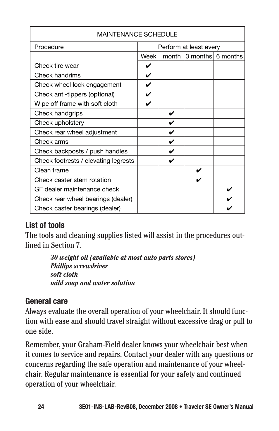 E&J TRAVELER SE 3E01-INS-LAB-REVB08 User Manual | Page 24 / 32