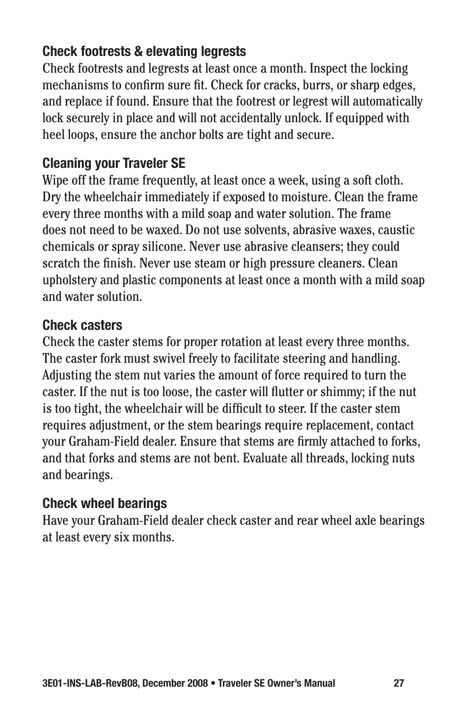 E&J TRAVELER SE 3E01-INS-LAB-REVB08 User Manual | Page 27 / 32