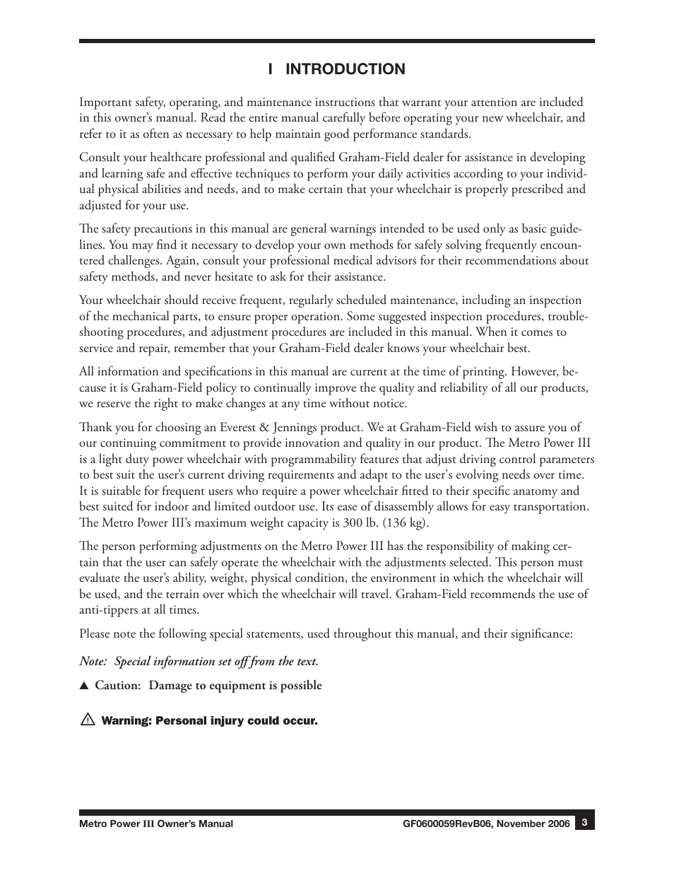 I introduction | E&J GF0600059REVB06 User Manual | Page 3 / 44