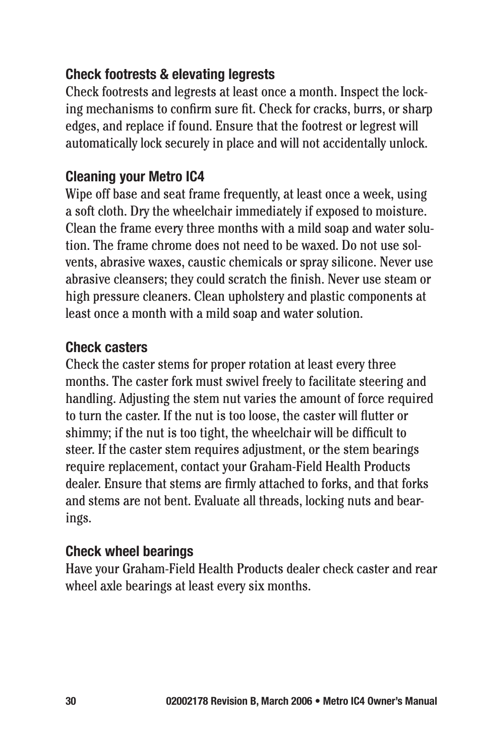 E&J METRO IC4 User Manual | Page 30 / 36