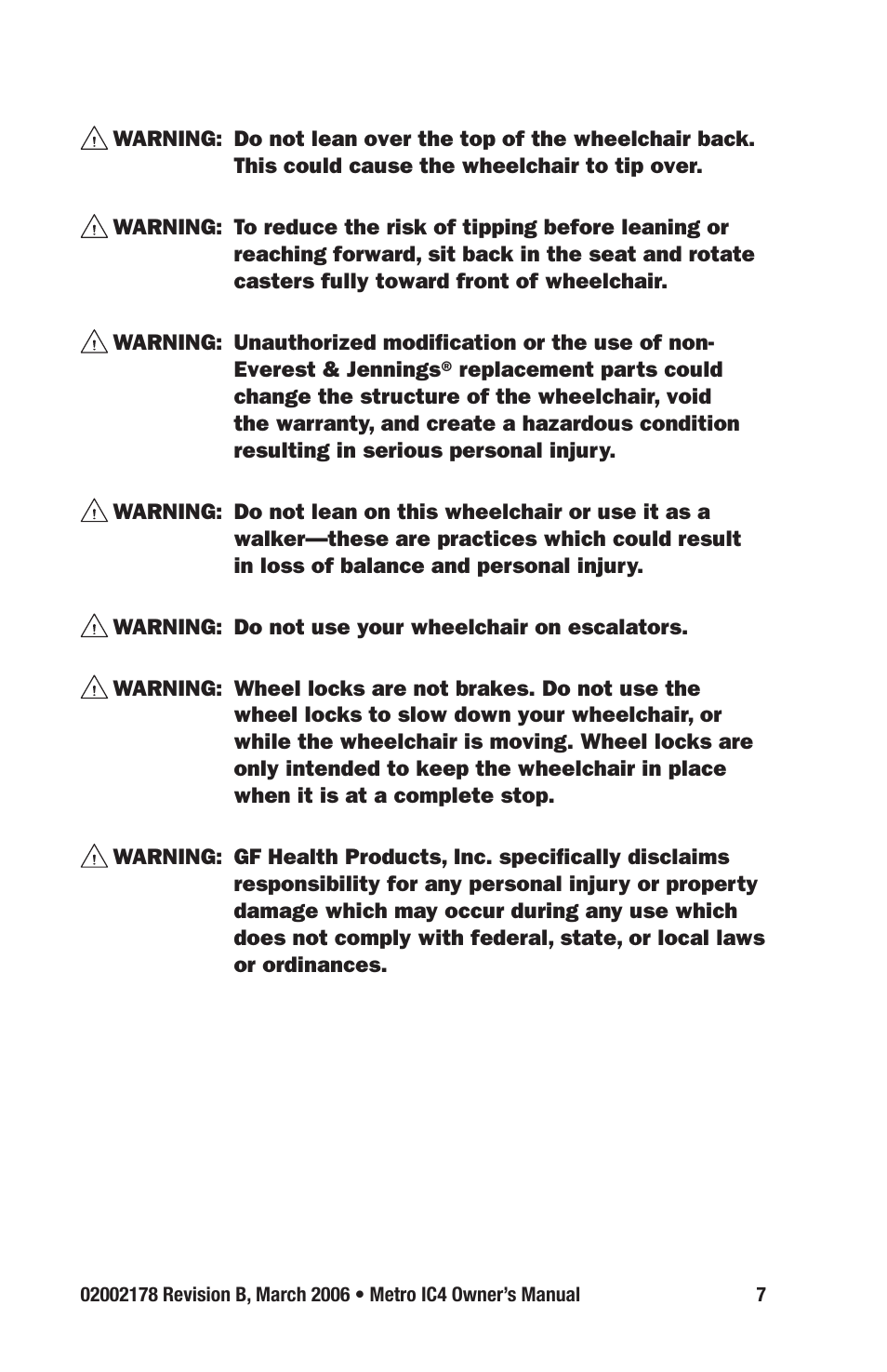 E&J METRO IC4 User Manual | Page 7 / 36