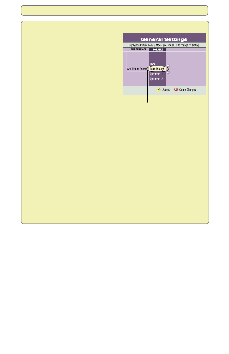 General settings: set picture format | Explorer 8000TM User Manual | Page 13 / 15