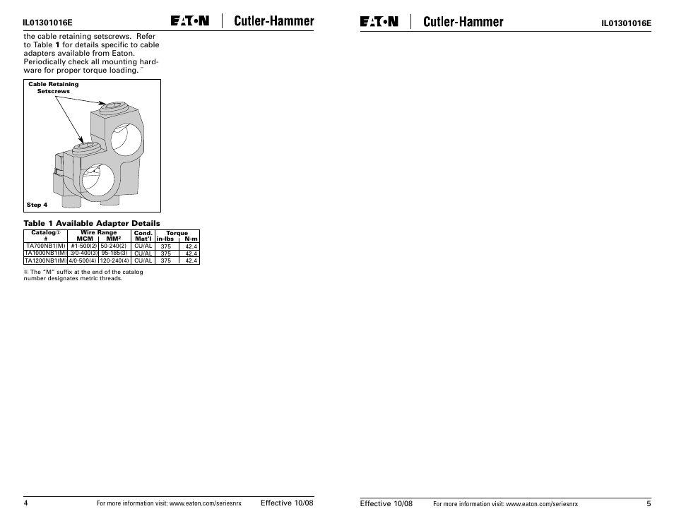 Eaton Electrical Series NRX User Manual | Page 4 / 4