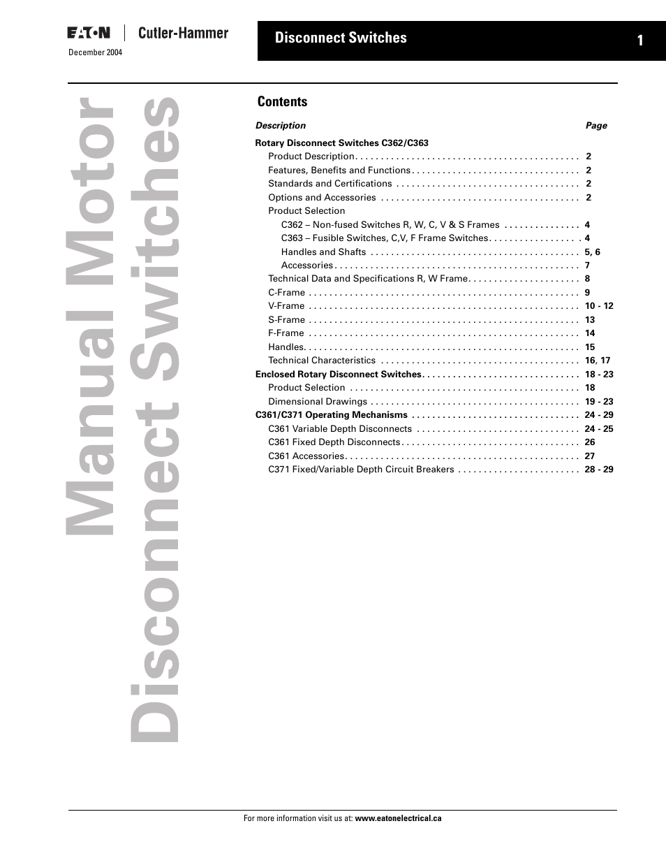 Eaton Electrical Disconnect Switches User Manual | Page 2 / 34