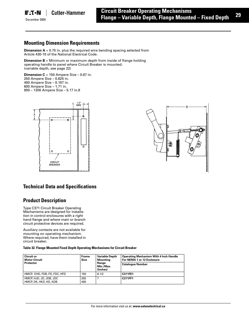 Mounting dimension requirements | Eaton Electrical Disconnect Switches User Manual | Page 30 / 34