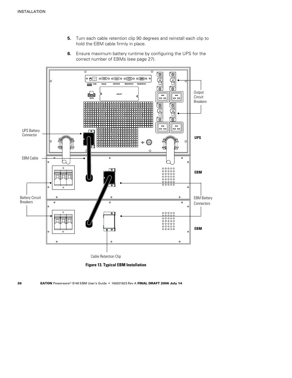 Eaton Electrical Extended Battery Module (EBM) 9140 User Manual | Page 32 / 44