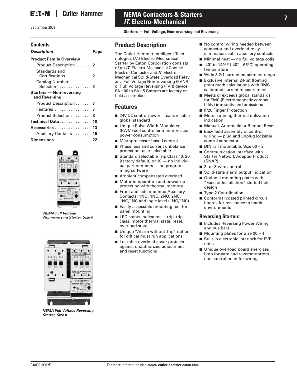 Eaton Electrical Cutler-Hammer CA03310002E User Manual | Page 7 / 24