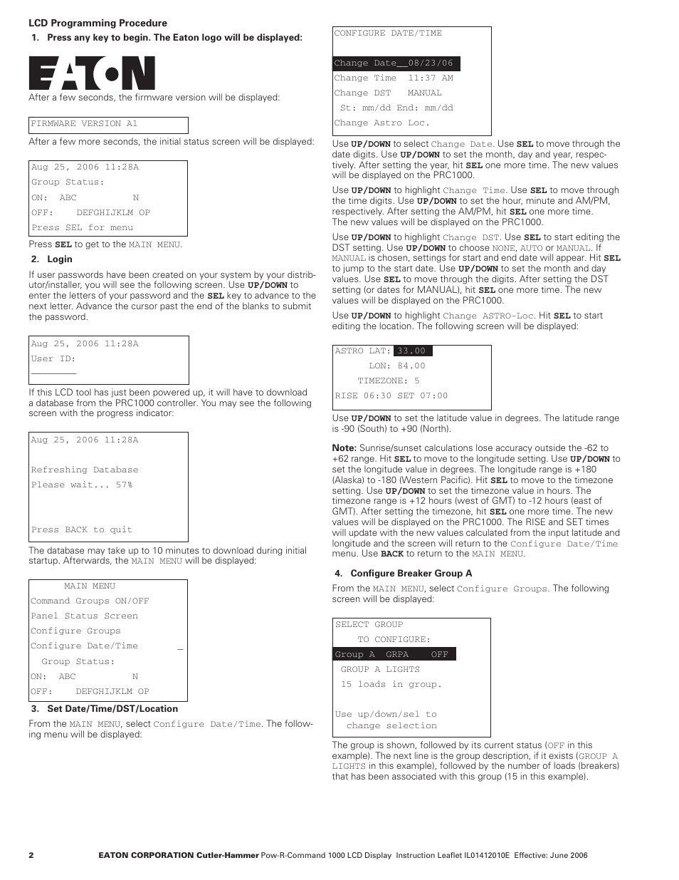 Eaton Electrical POW-R-COMMAND 1000 User Manual | Page 2 / 8