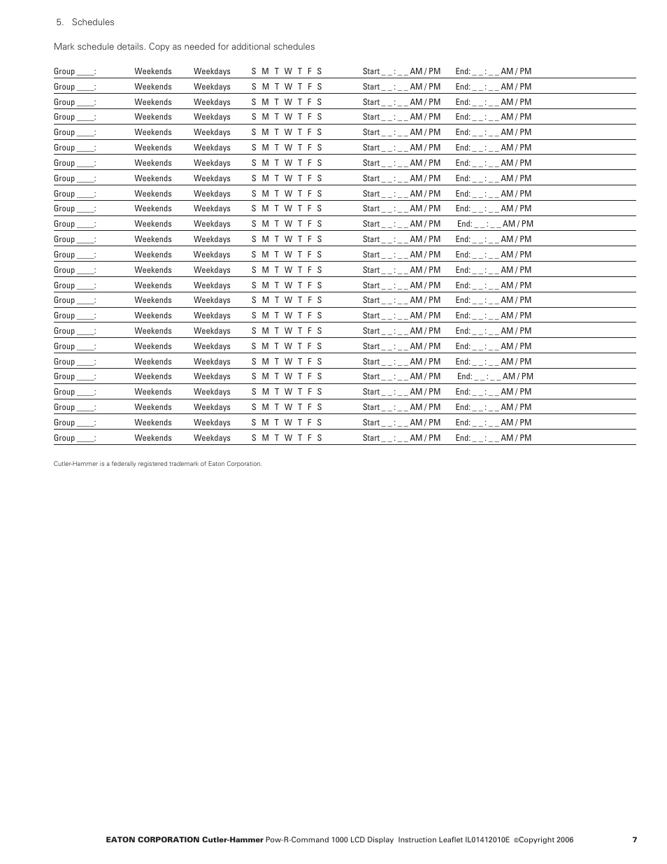 Eaton Electrical POW-R-COMMAND 1000 User Manual | Page 7 / 8